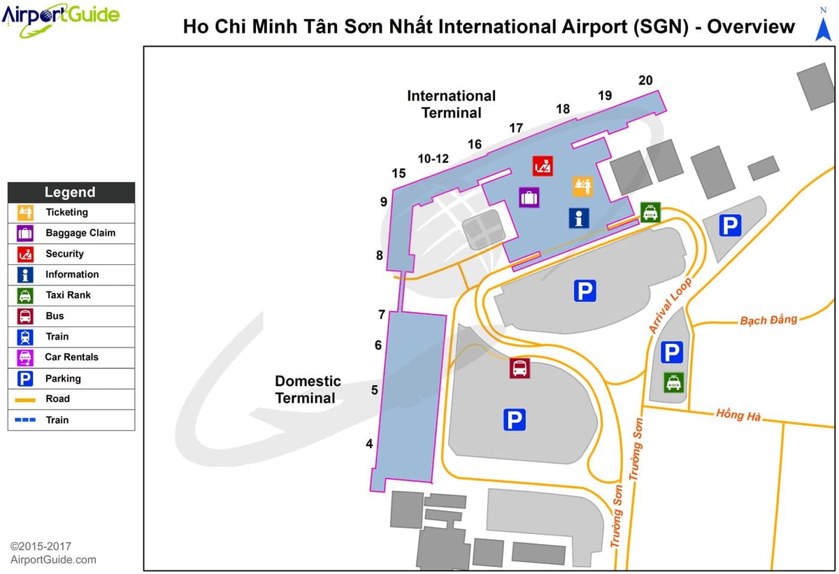 tan biri nhat aeroporti ndërkombëtar hartë