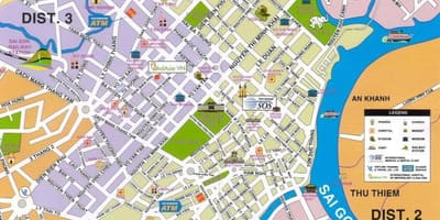 Ho chi minh city tërheqjet turistike harta
