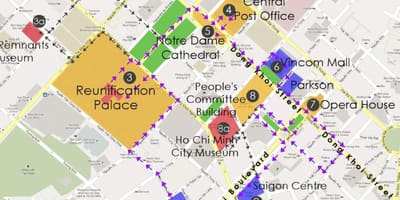 Ho chi minh city turne në këmbë hartë