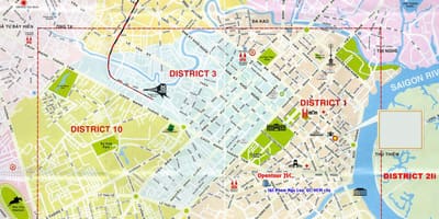 Hartën turistike ho chi minh city qarkut 1